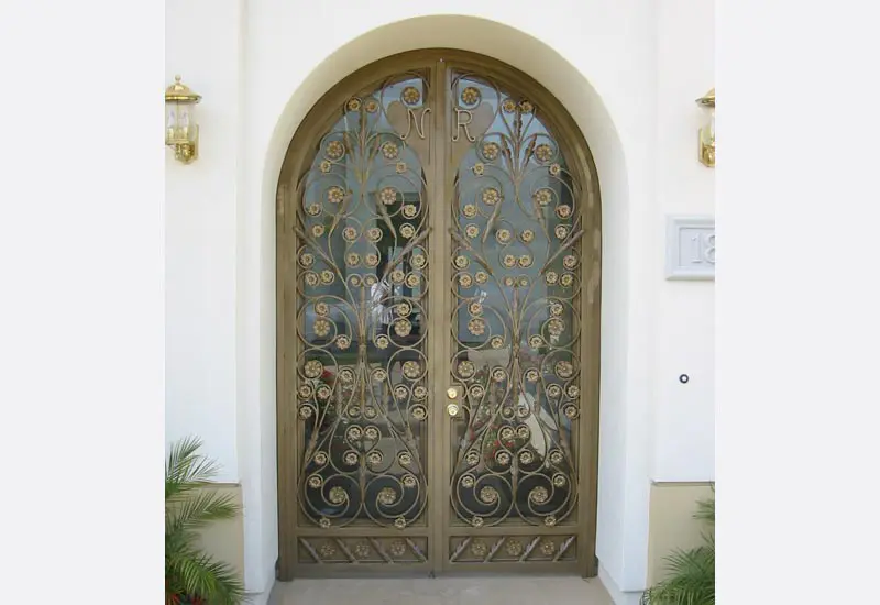 Custom Wrought Iron Front Door in Newport Beach