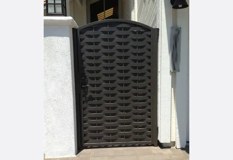 Basket Weave Style Gate Made of Iron in Laguna Hills