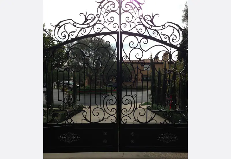 Motorized Wrought Iron Driveway Gate Pelican Hills