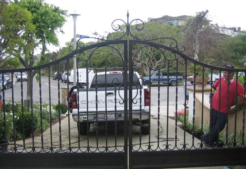 Automated Wrought Iron Driveway Gate Newport Beach