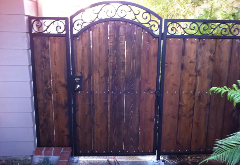 Rustic Wrought Iron & Wood Gate Laguna Hills, CA