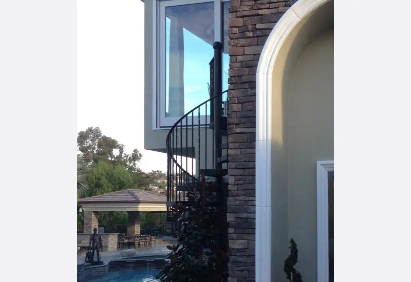 Custom Wrought Iron Spiral Staircase Railing Villa Park