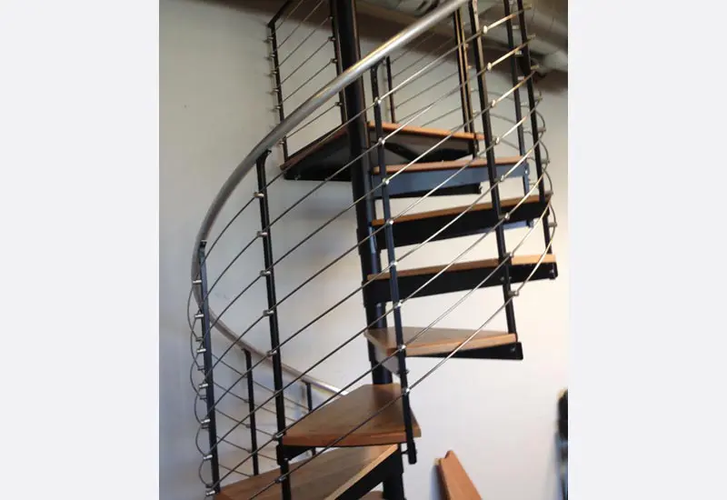 Custom Modern Spiral Staircase at Anaheim Shop, CA