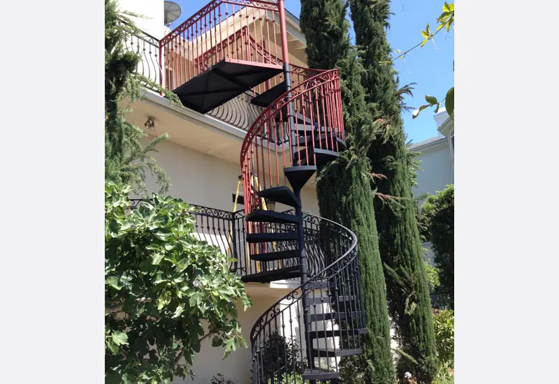 Wrought Iron Spanish Spiral Staircase in Anaheim Hills
