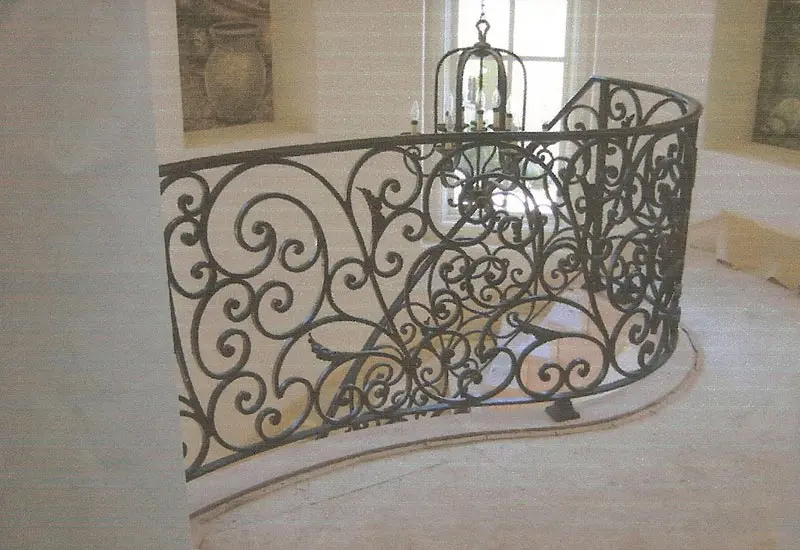 Curved Iron Staircase Railing Laguna Niguel, CA