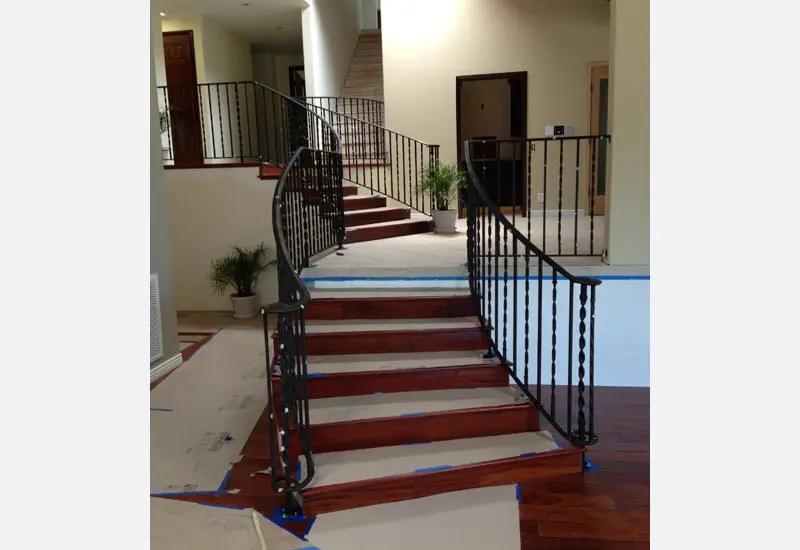 Simple Custom Hand Forged Iron Staircase Orange, CA