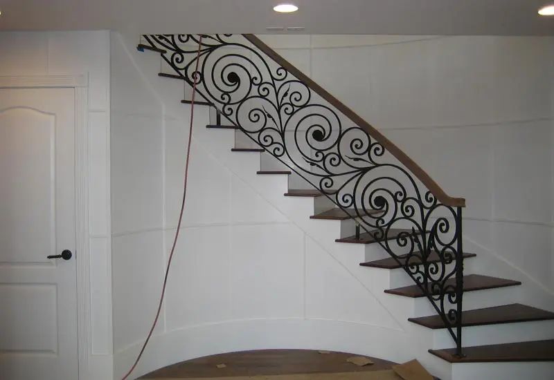 Wrought Iron & Wood Staircase Railing Irvine, CA