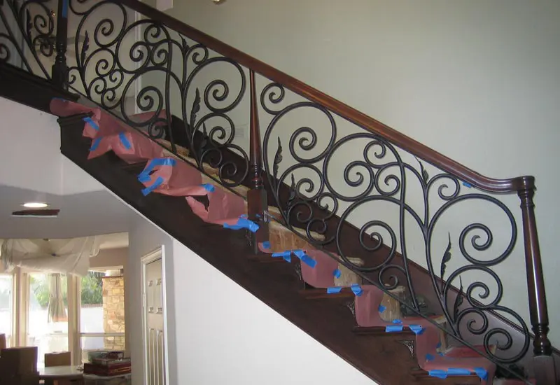 Wrought Iron & Wood Tuscan Railing Yorba Linda