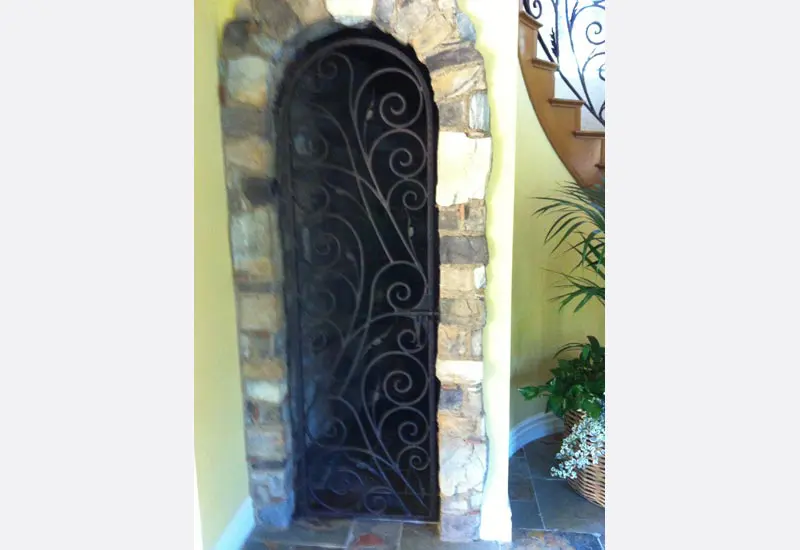 Wrought Iron Wine Cellar Door in Silverado Canyon