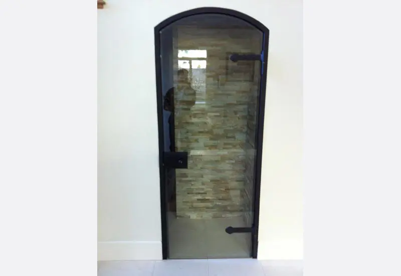 Custom Iron & Glass Wine Cellar Door Yorba Linda