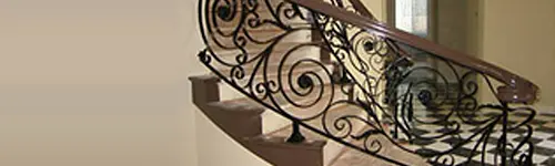 Custom Designed & Hand-Forged Iron Staircase Railings