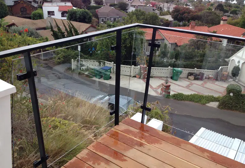 Laguna Beach Iron Glass Balcony Deck Railing Modern Rustic Balcony Deck Railing